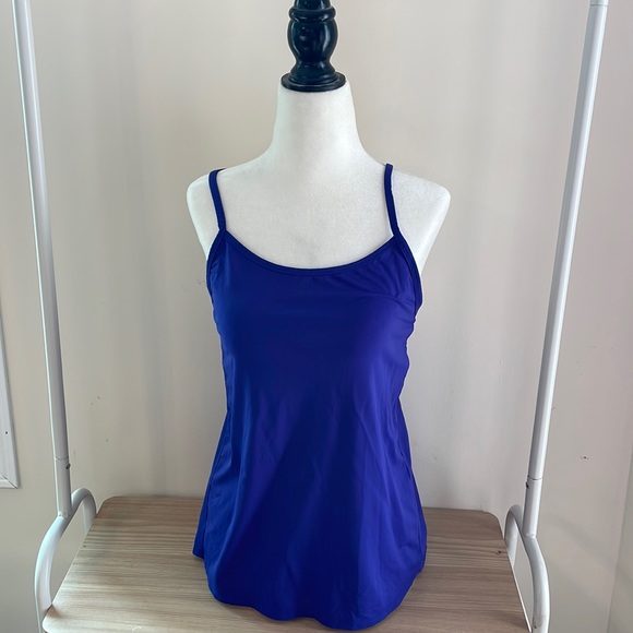 Tonic Active// Eterna Silk Strappy workout top royal blue - Picture 2 of 5